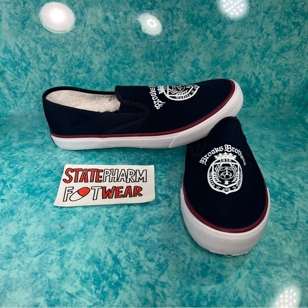 Sperry Top Sider Brooks Brothers Men’s Navy Blue Low Top Slip On Casual Shoes